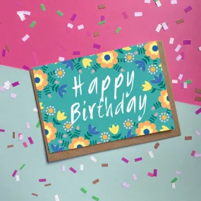 Happy Birthday Folk - Greetings Card