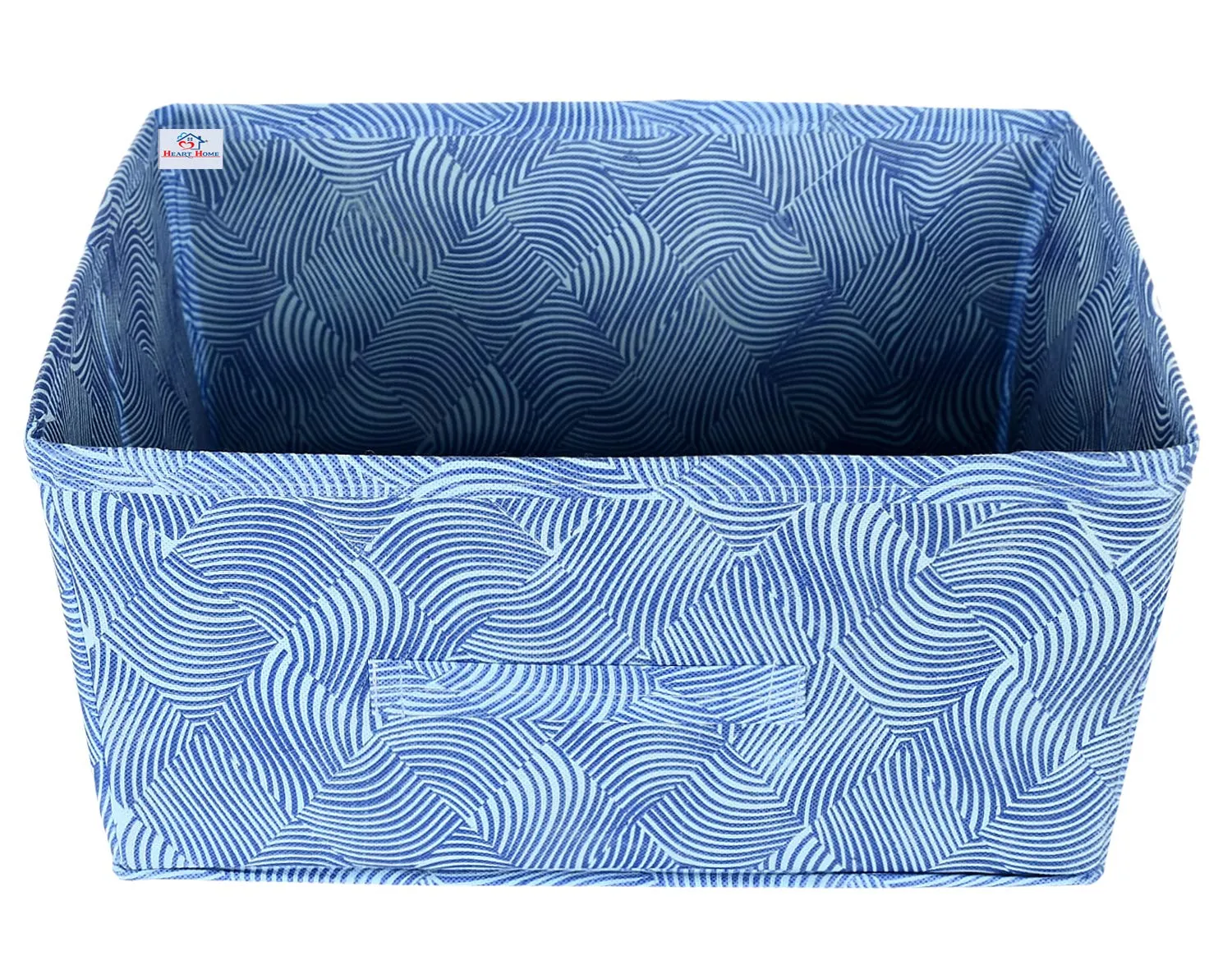 Heart Home Laheriya Print Non Woven Fabric 3-Replacement Drawer Storage And Cloth Organizer Unit for Closet (Blue)-HHEART15988