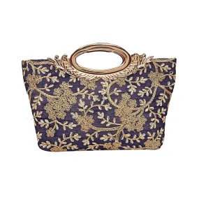 Heart Home Silk Clutch Ladies Handbag (Blue) - CTHH11268