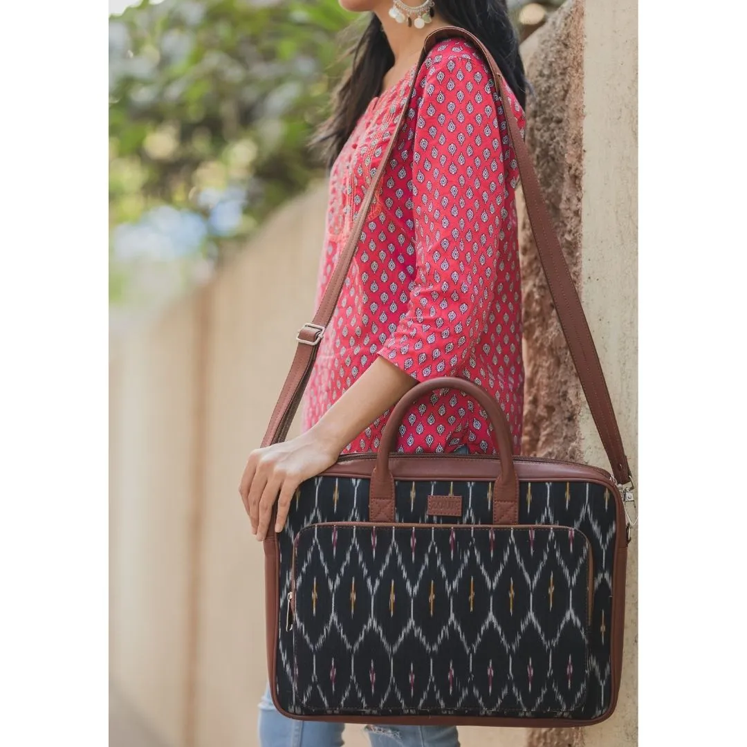 Ikat Black Multi Maze Laptop Bag