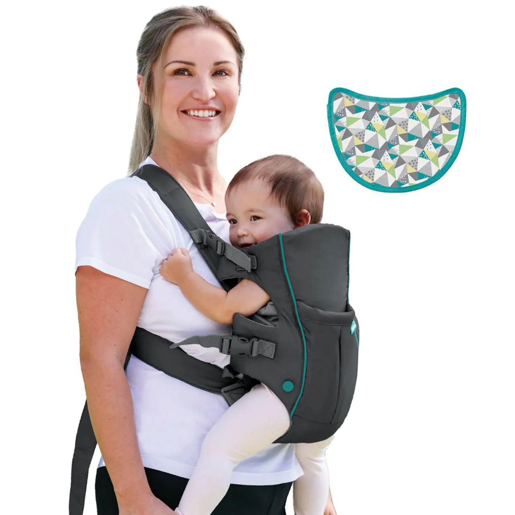 Infantino Swift Classic Carrier With Pocket - Grey - Birth to 12 Months Distressed Box