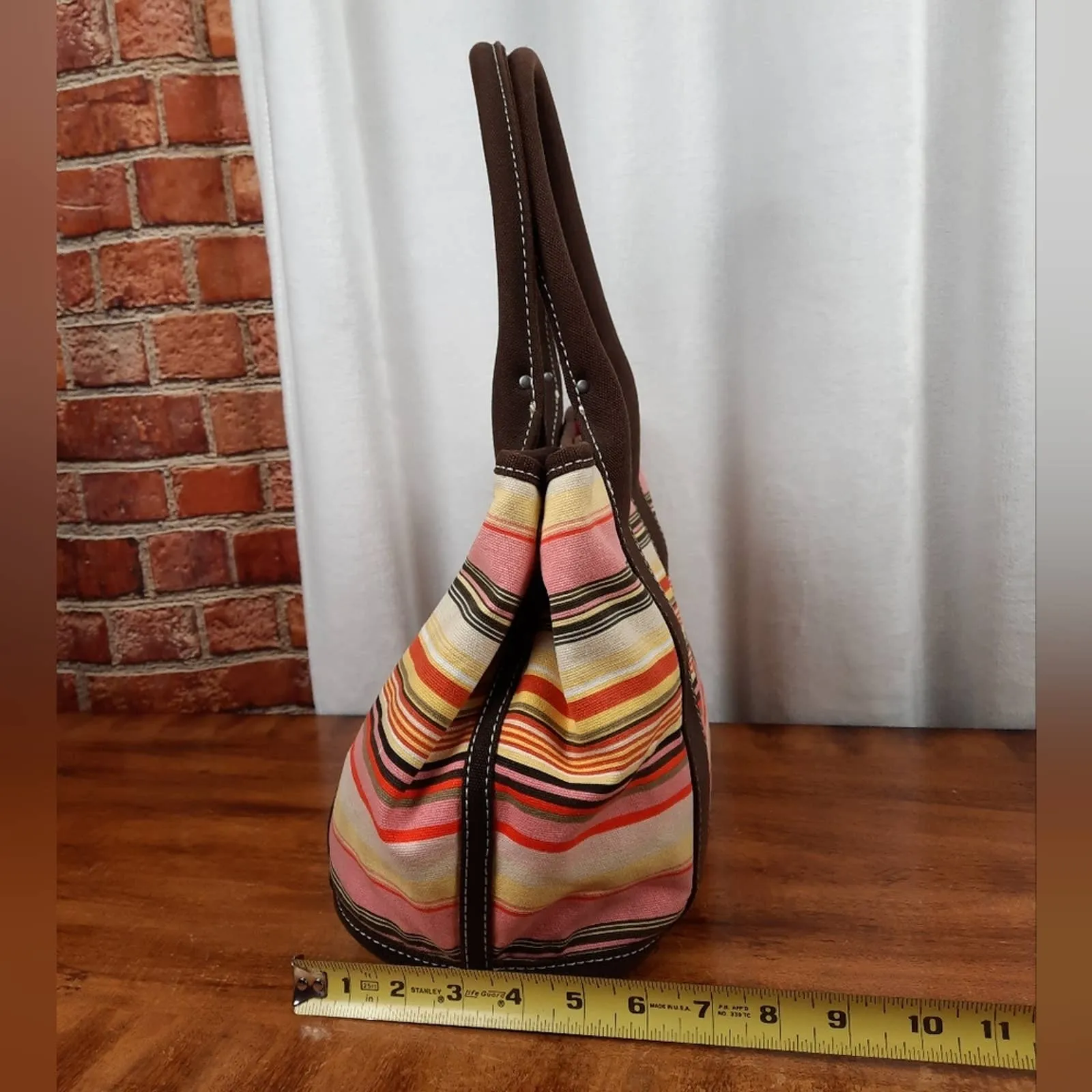 J Crew Vintage Striped Small Top Handle Tote Bag