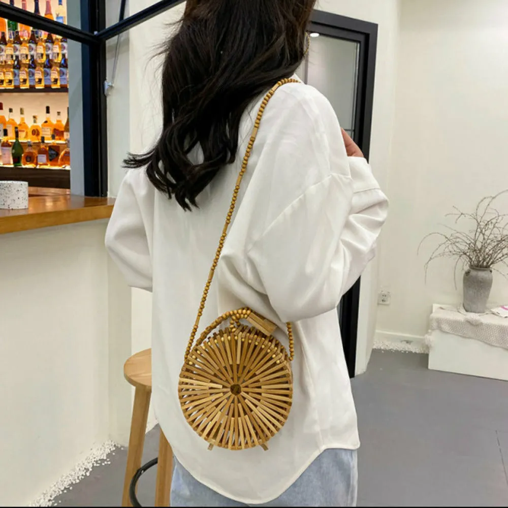 Kaia Round Rattan Bag