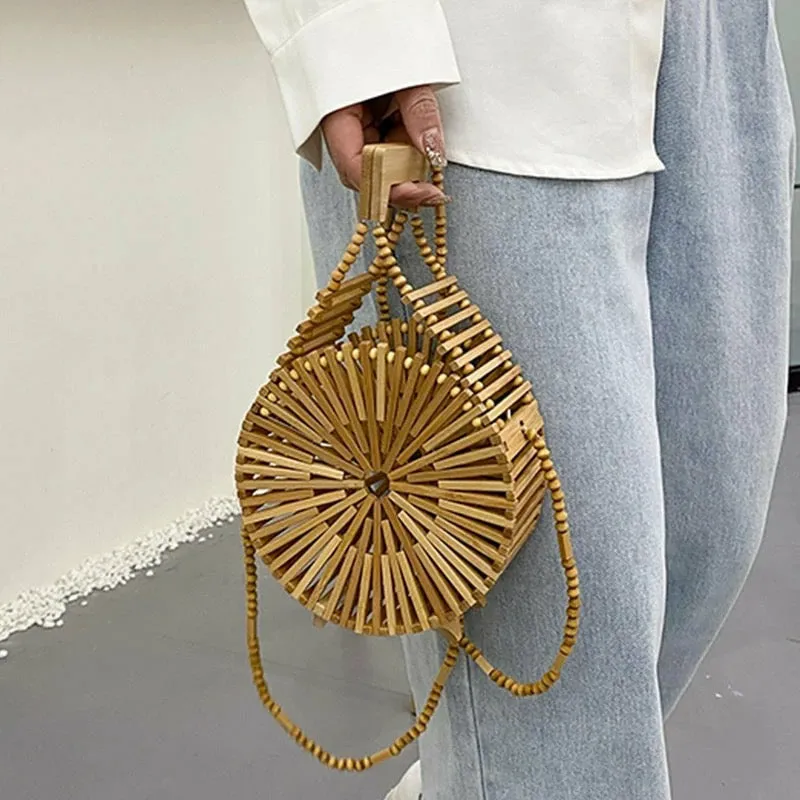 Kaia Round Rattan Bag