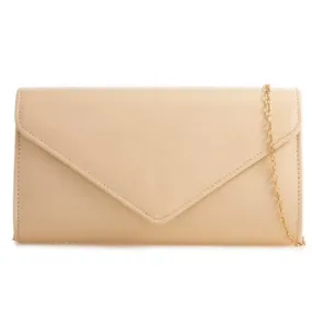 Koko Cream Patent Envelope Clutch Bag