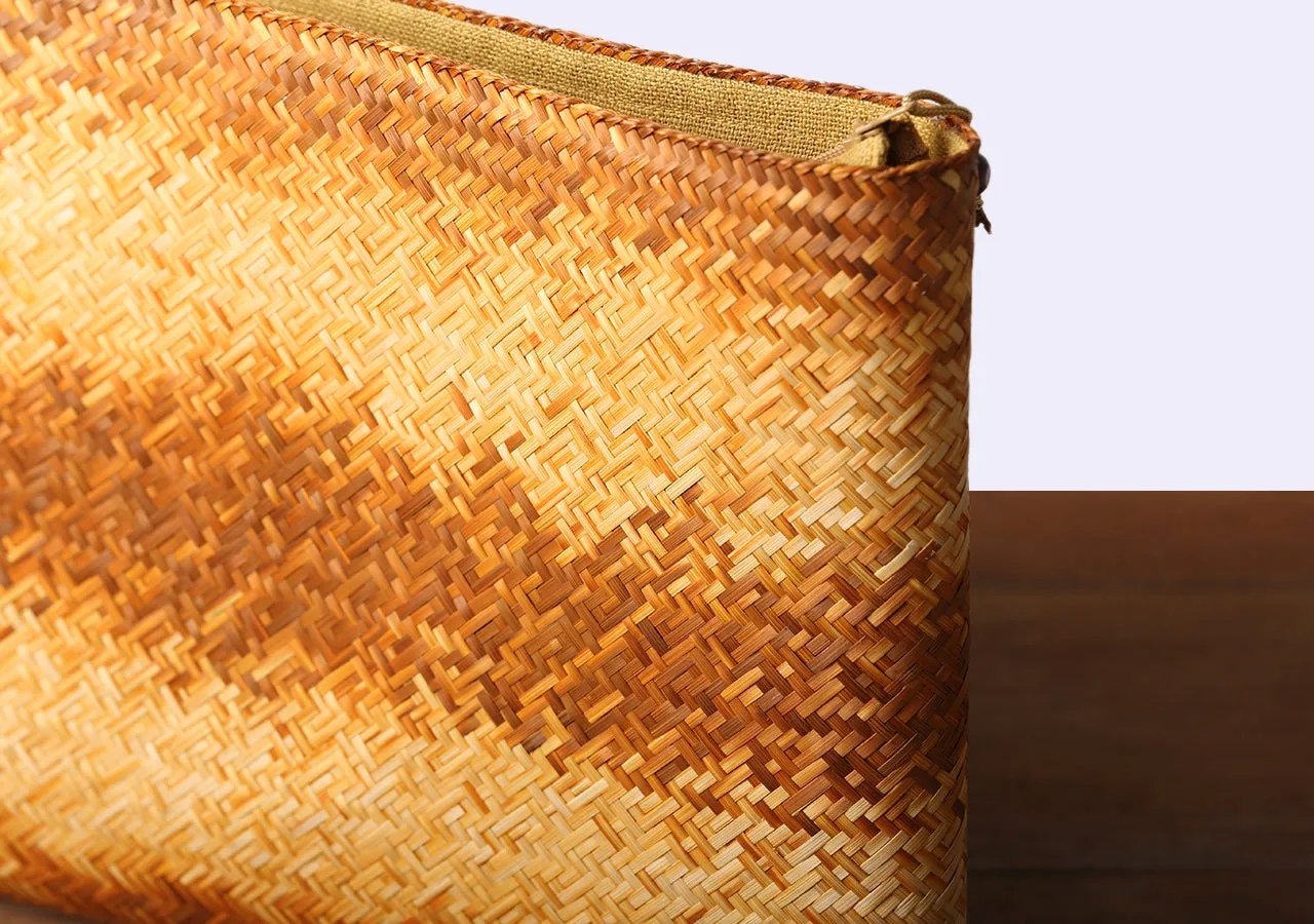 Komkrit - Brown Bamboo Clutch Bag