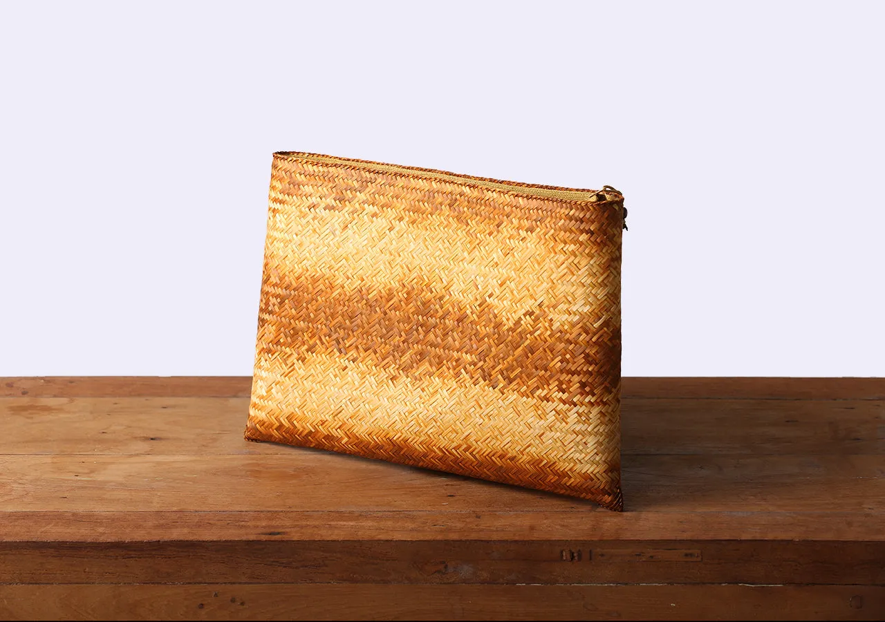 Komkrit - Brown Bamboo Clutch Bag