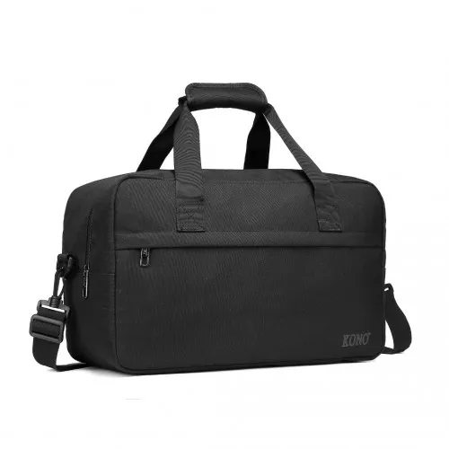 Kono Lightweight Multi-Purpose Unisex Sports Travel Duffel Bag - Black | Durable & Versatile