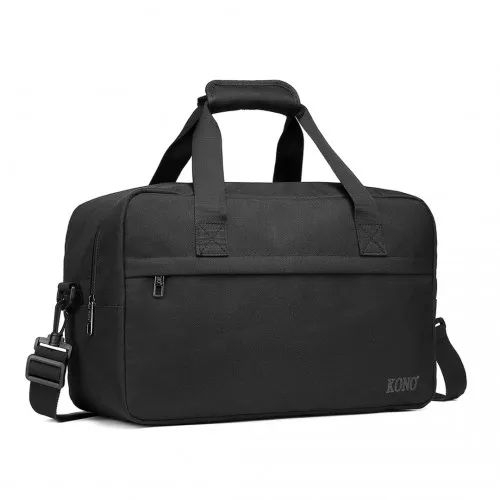 Kono Lightweight Multi-Purpose Unisex Sports Travel Duffel Bag - Black | Durable & Versatile