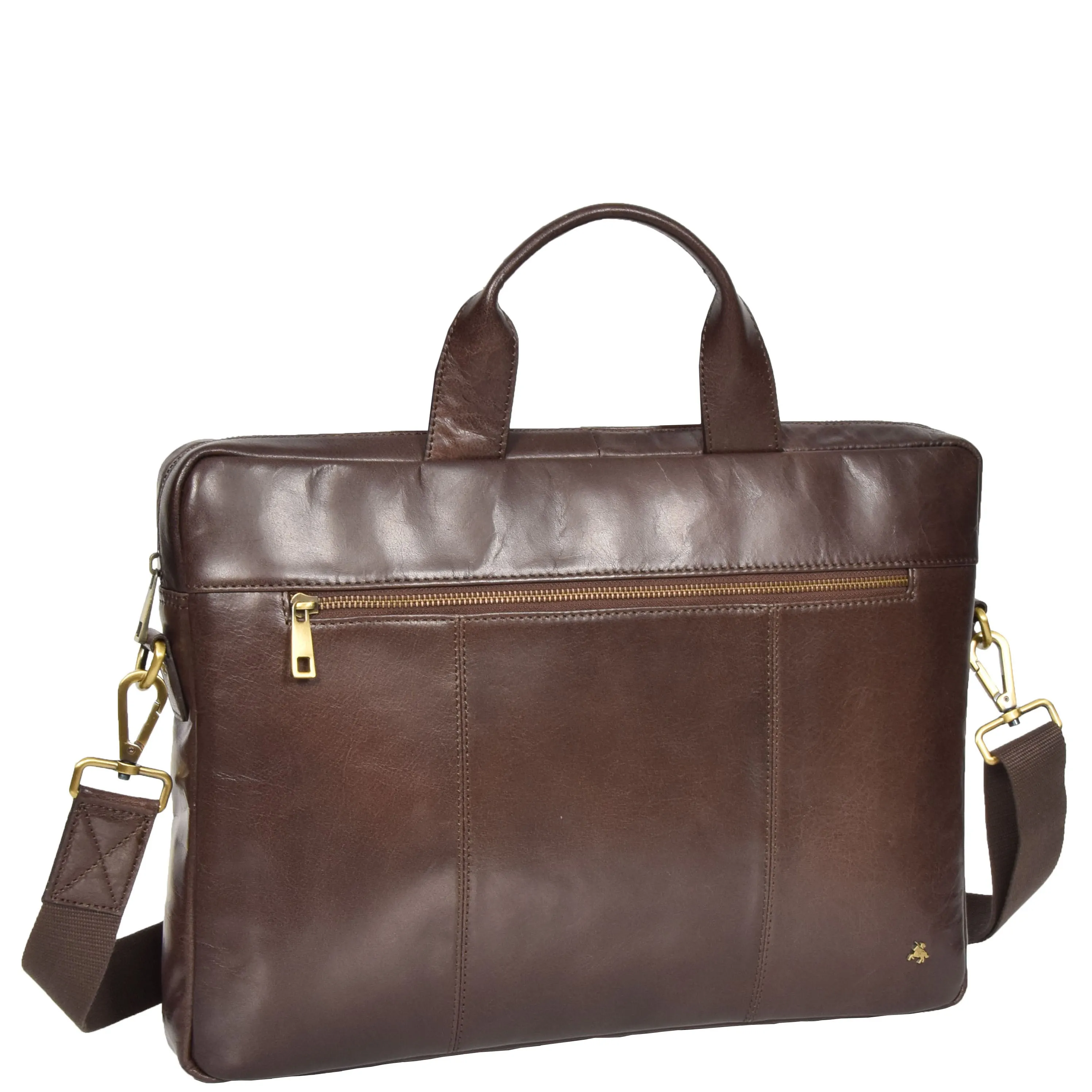 Laptop Briefcase Real Leather Business Bag Messenger Satchel Brown Nice