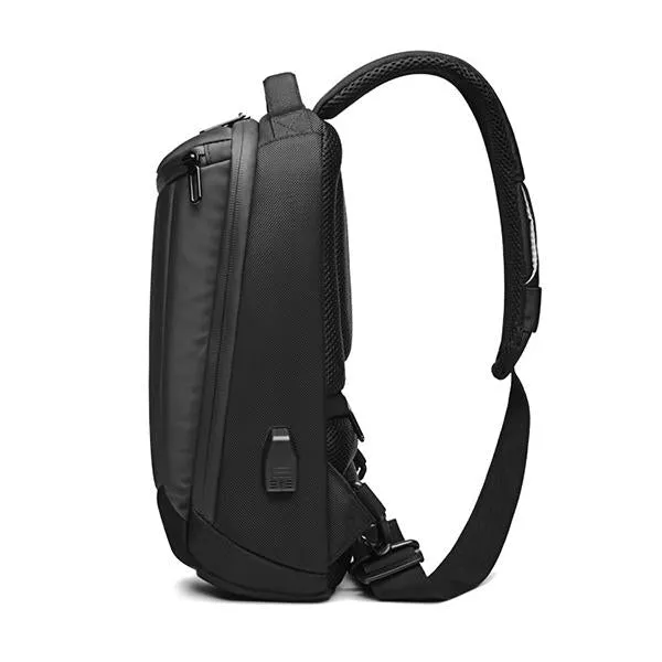 Large Capacity Waterproof Business USB Charging Port Sling Bag Chest Crossbody For Men