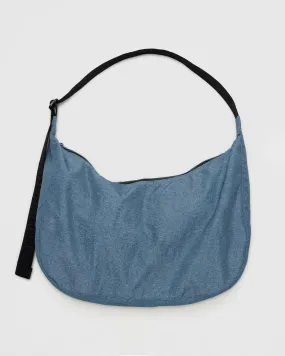 Large Nylon Crescent Bag - Digital Denim