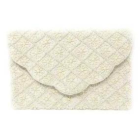 Layla Ivory Beaded Clutch Purse