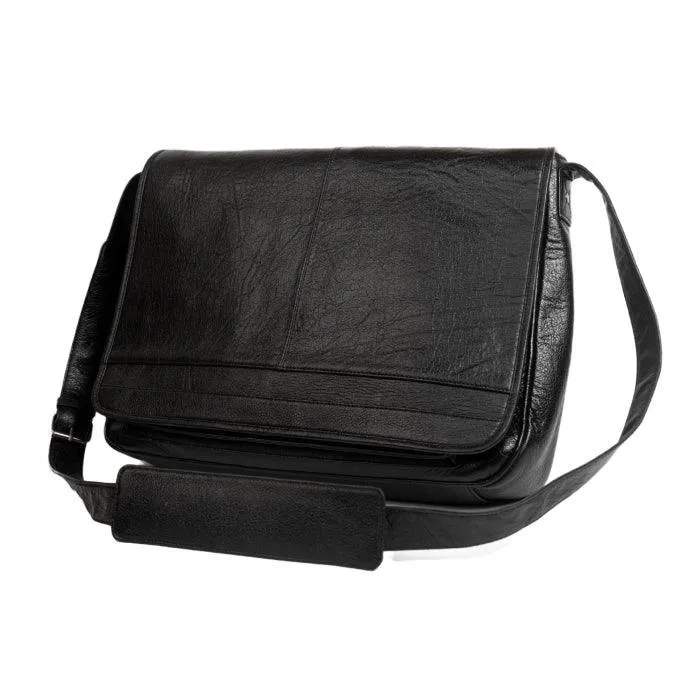 Leather Messenger Bag | Black