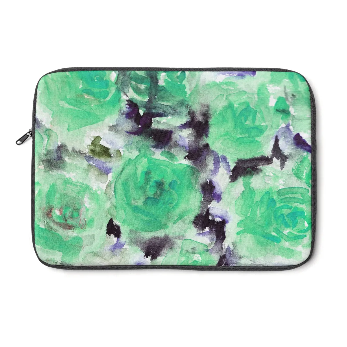 Light Blue Dreamy Rose Floral Print 12', 13", 14" Laptop Sleeve Accessory-Made in the USA