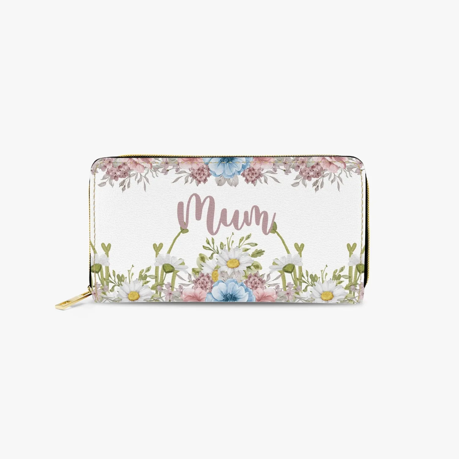 Long Type Zipper Purse, Floral, Mum, awd-1366