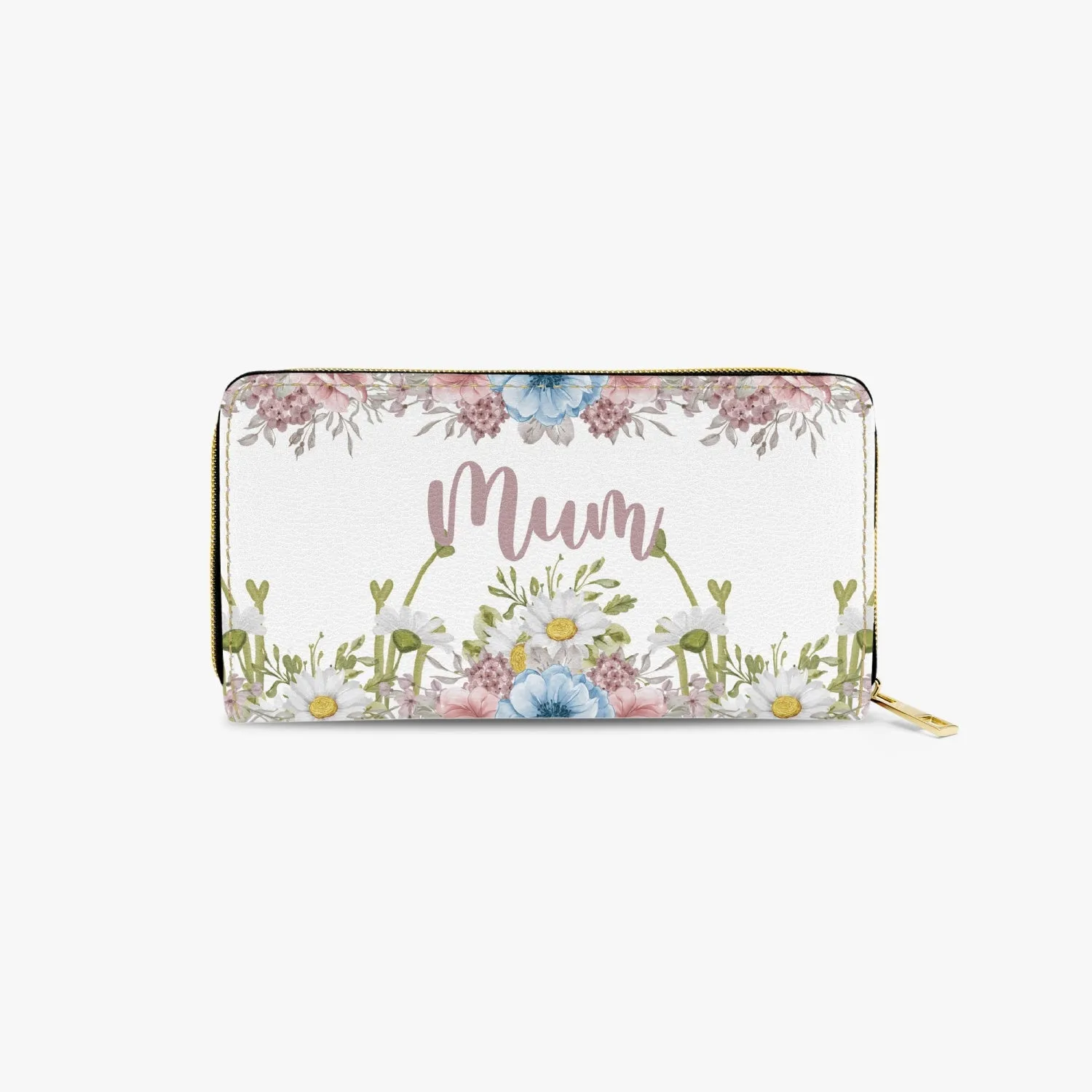 Long Type Zipper Purse, Floral, Mum, awd-1366