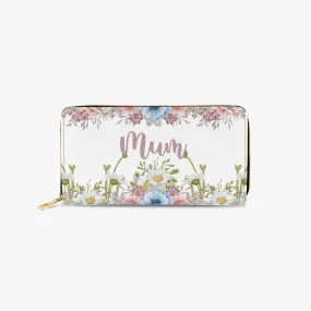 Long Type Zipper Purse, Floral, Mum, awd-1366