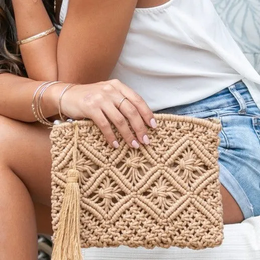 Macrame Tassel Clutch