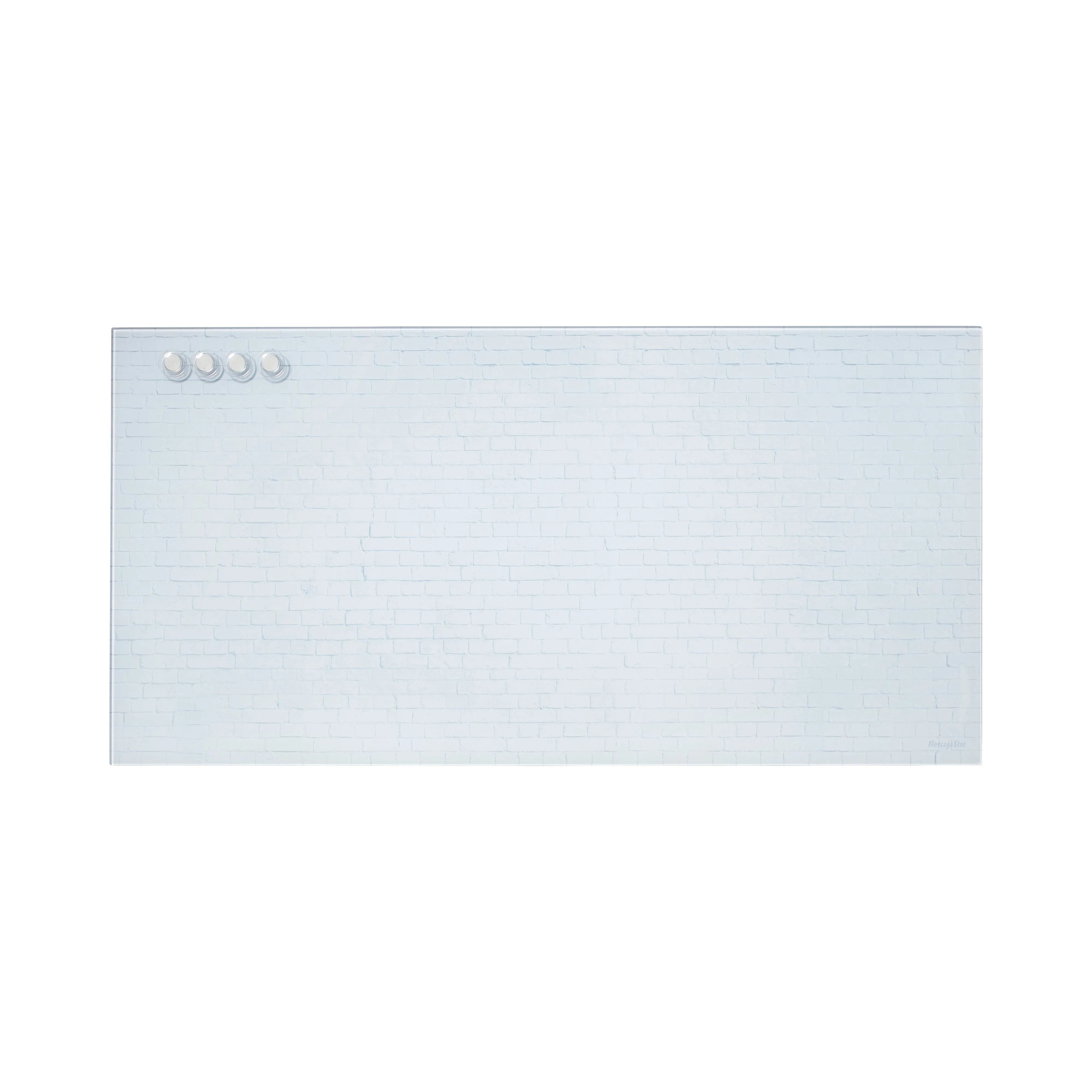 Magnetic Dry-Erase Glass Board with Magnets, 18in x 36in, Wall-Mounted Whiteboard