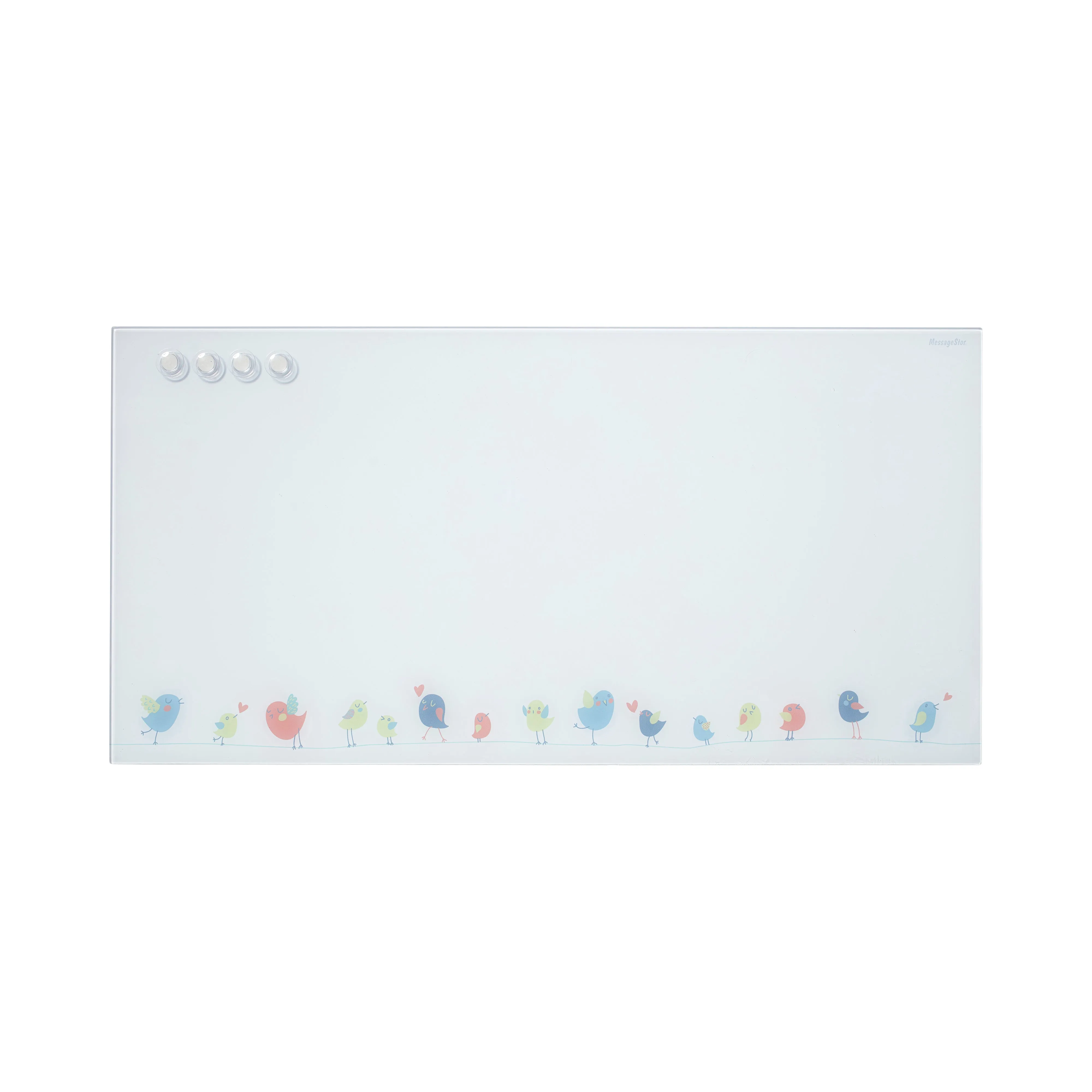 Magnetic Dry-Erase Glass Board with Magnets, 18in x 36in, Wall-Mounted Whiteboard