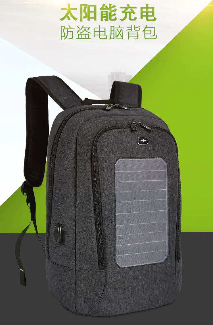 Men's business trip solar charging backpack