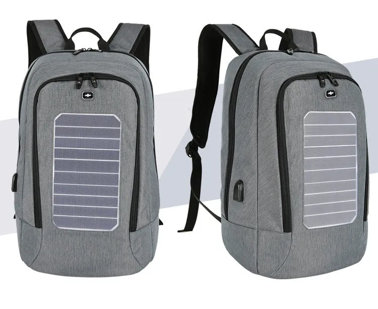 Men's business trip solar charging backpack