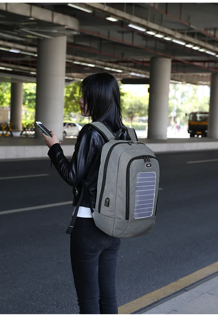 Men's business trip solar charging backpack