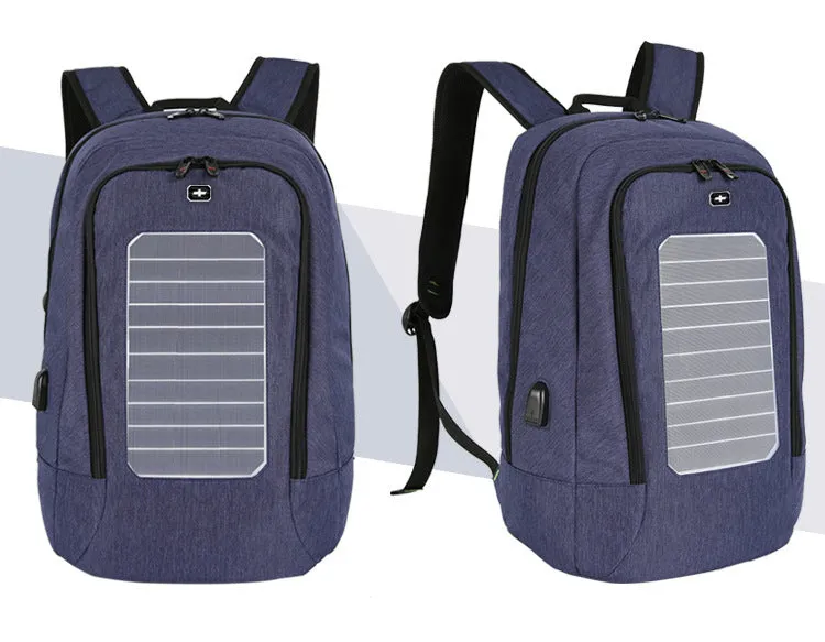 Men's business trip solar charging backpack