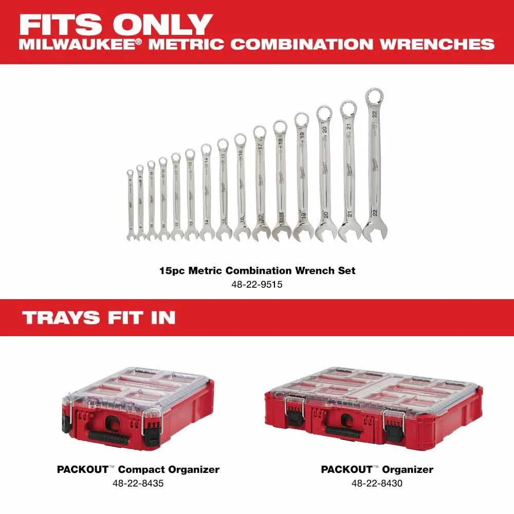 Milwaukee 48-22-9483T 15pc Metric Combination Wrench Trays