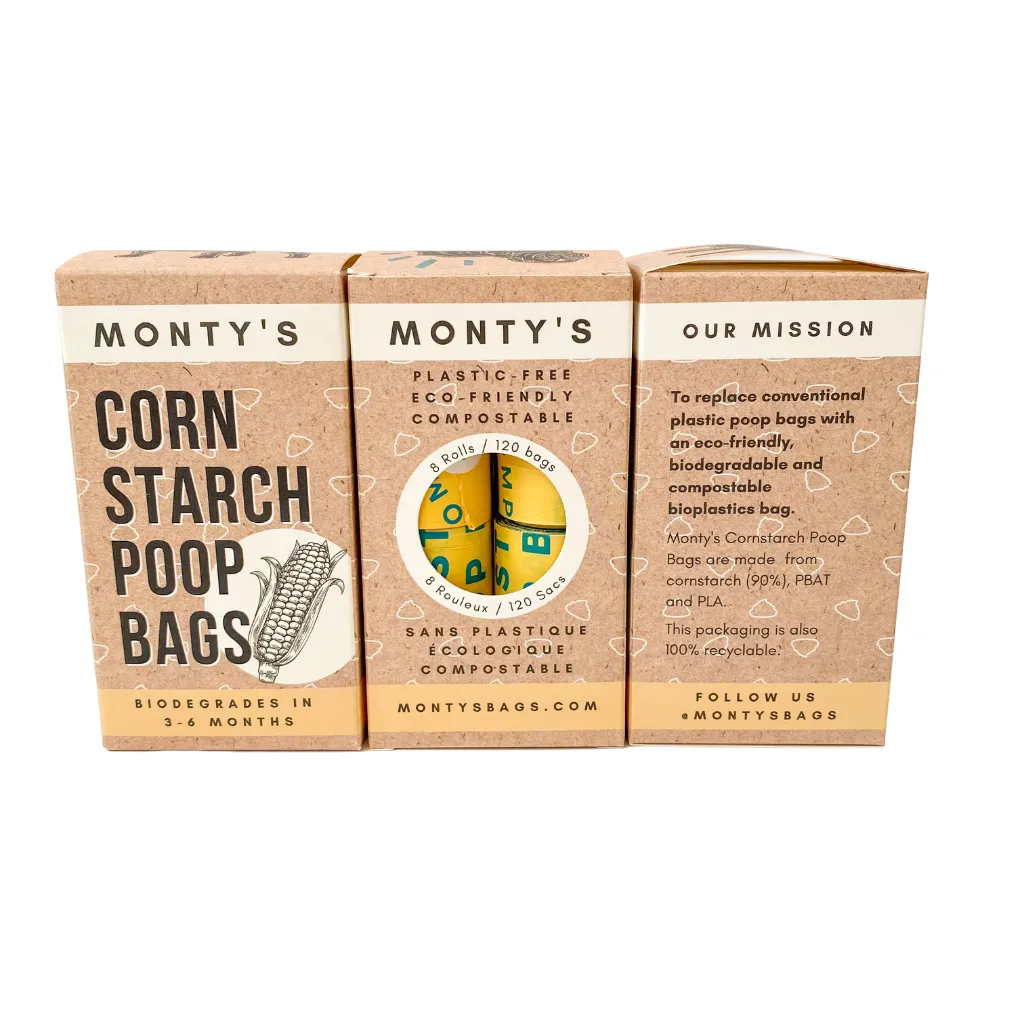 Monty's Compostable Corn Starch Poop Bags