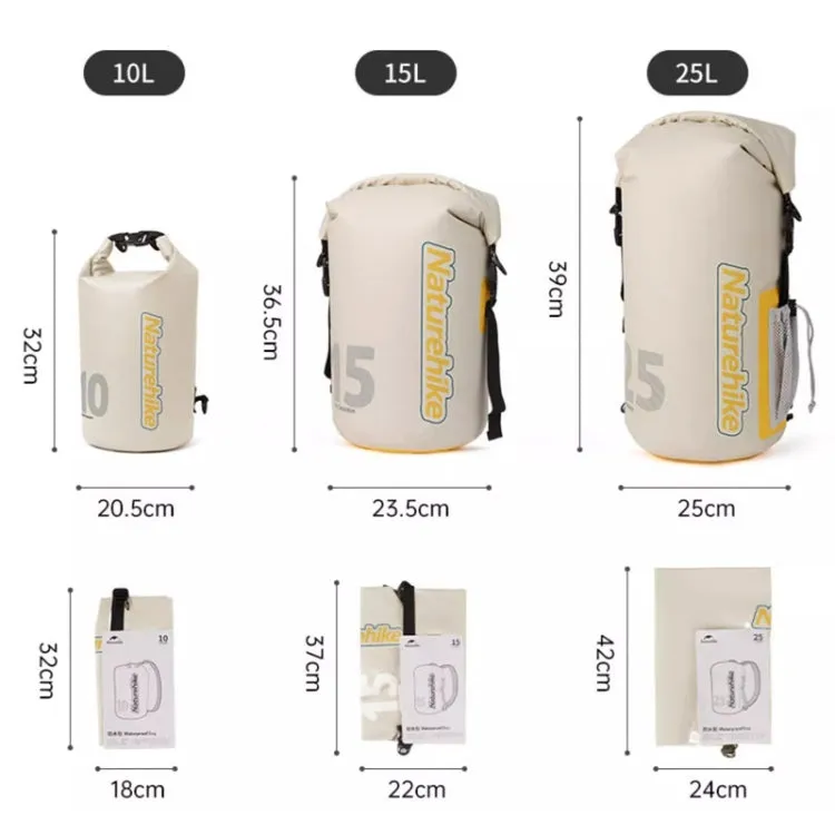 Naturehike Rafting Waterproof Bag Dry Wet Separate Shoulder Bag Outdoor Swimming Pack, Color: 15L White