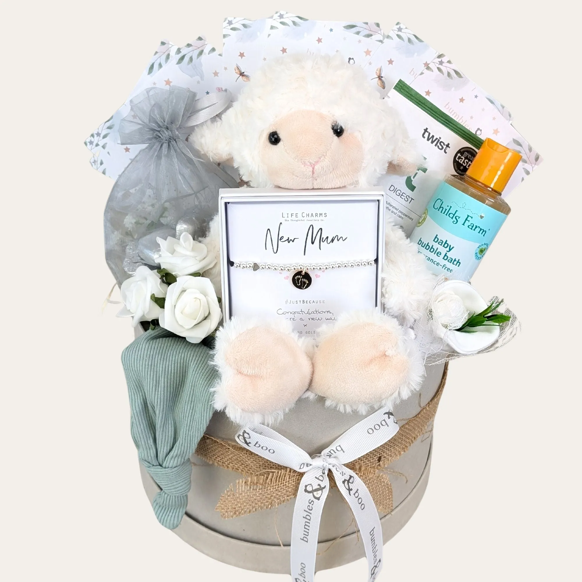 New Mum Gifts Box Sweet Treats & Little Lamb Cuddles