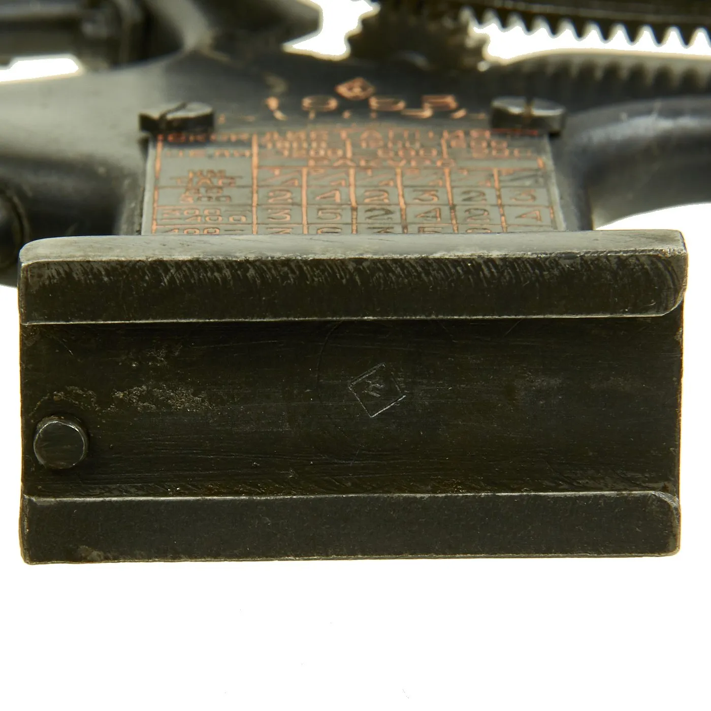 Original Soviet Russian DShK M1938/46 12.7mm Heavy Machine Gun Anti-Aircraft Rear Sight - dated 1953