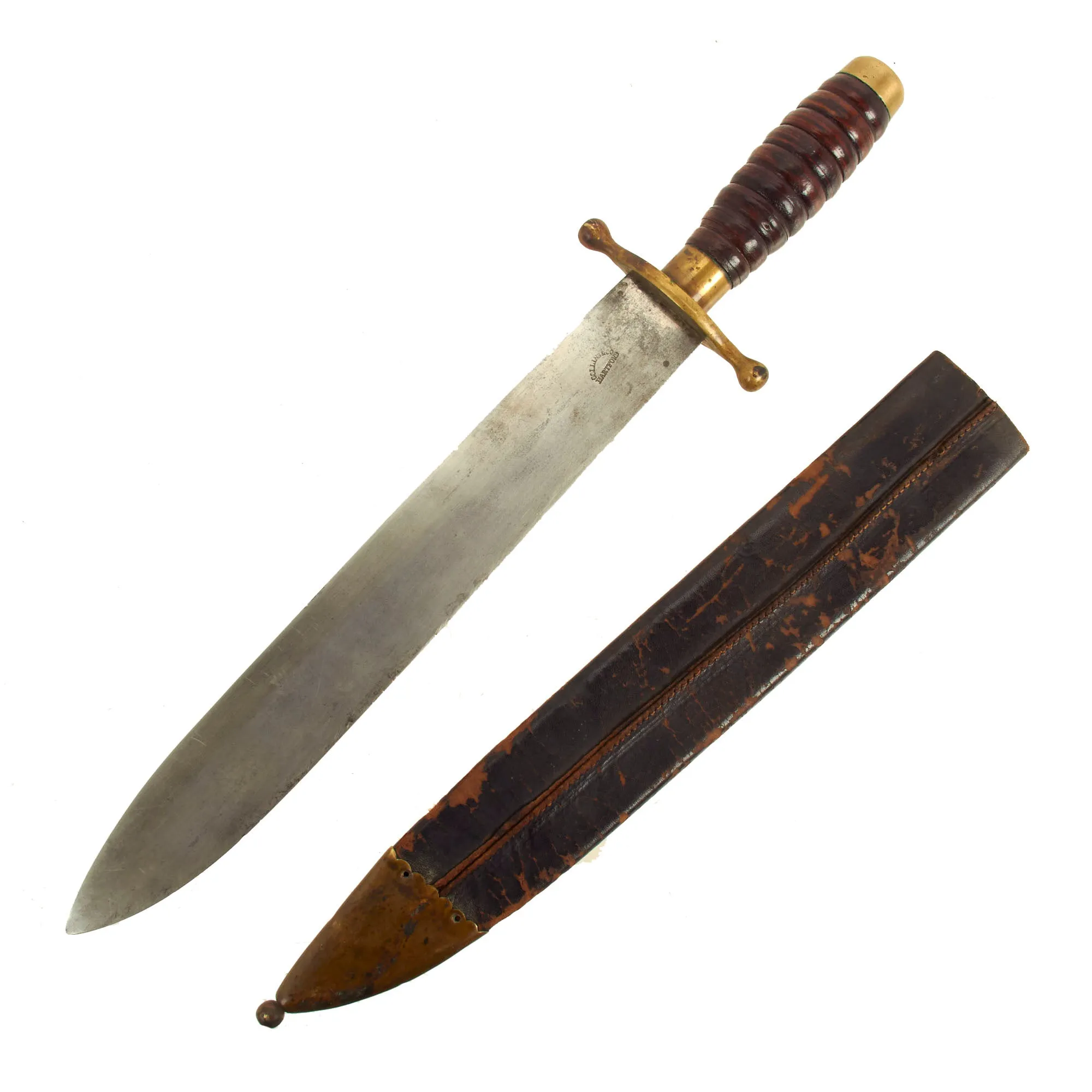 Original U.S. Civil War Model 1862 Federal Issue Hospital Corps Knife With Leather Scabbard by Collins & Co