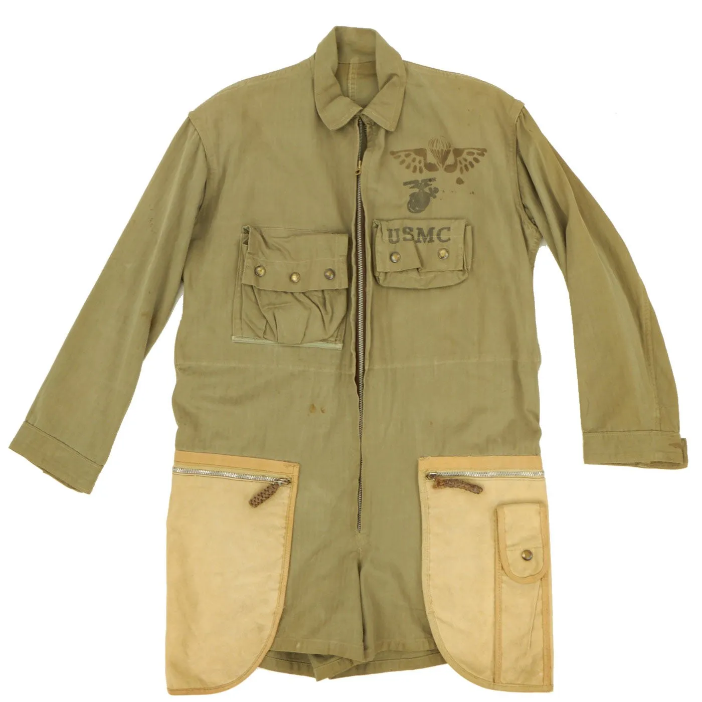 Original U.S. WWII USMC Paramarine Type 1 Jump Smock Paratrooper Jacket with Stencil - As Seen In Book