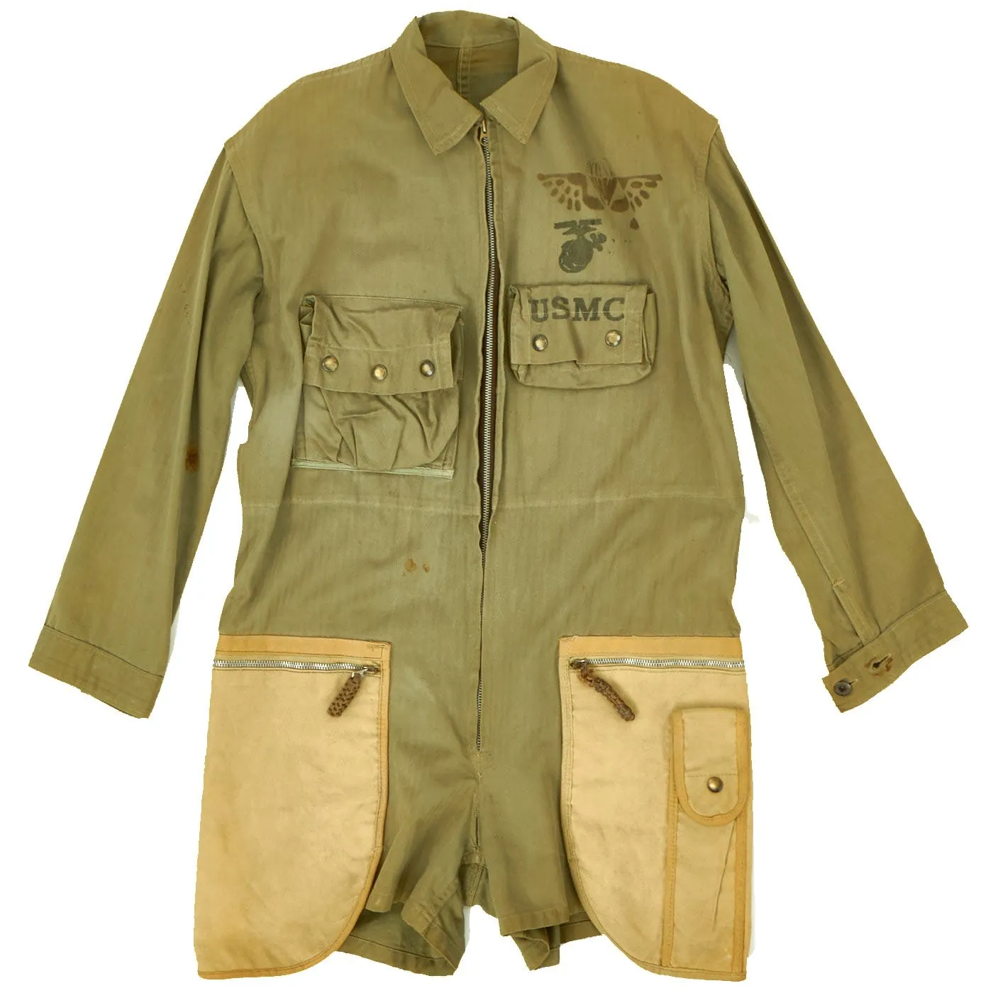 Original U.S. WWII USMC Paramarine Type 1 Jump Smock Paratrooper Jacket with Stencil - As Seen In Book