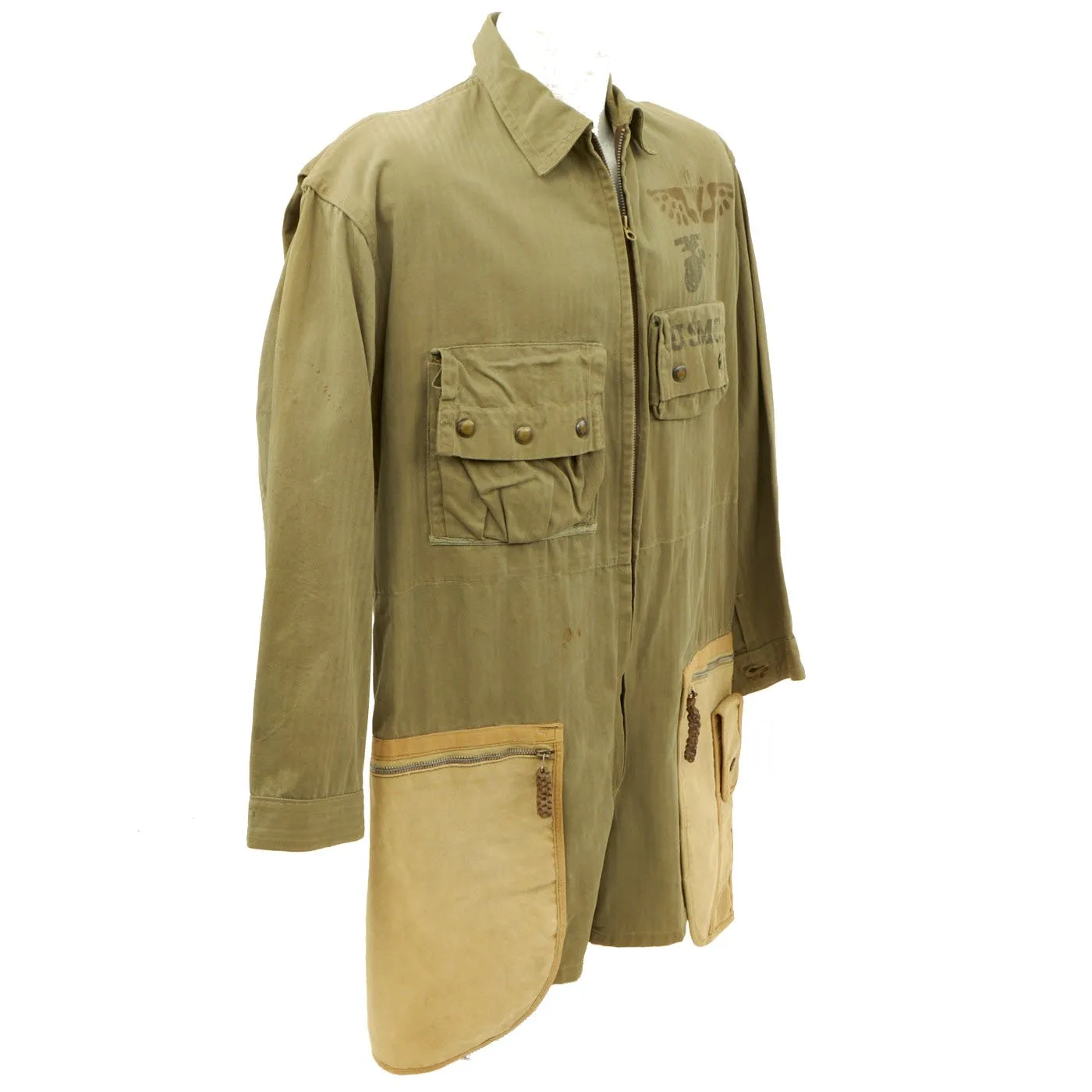 Original U.S. WWII USMC Paramarine Type 1 Jump Smock Paratrooper Jacket with Stencil - As Seen In Book