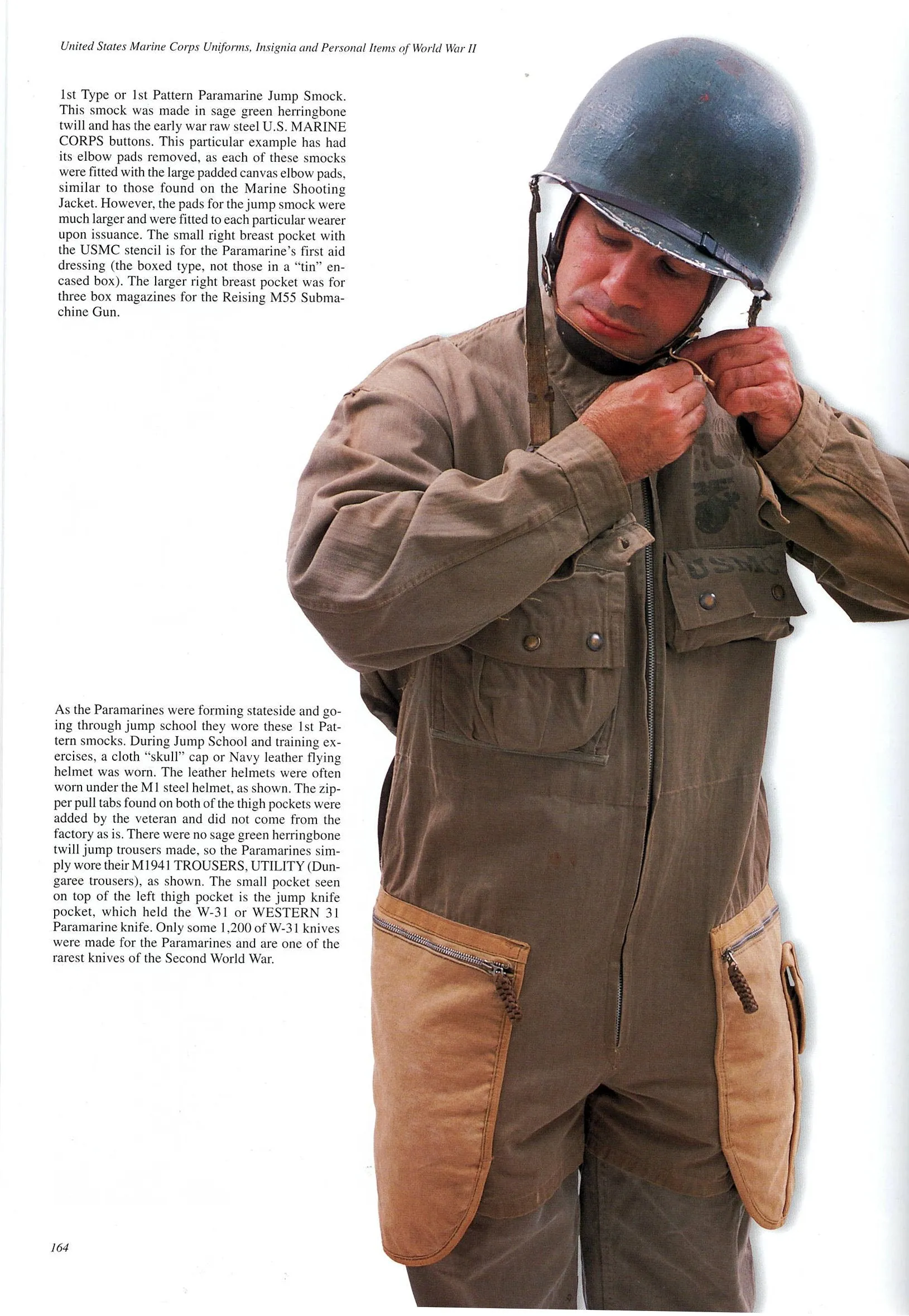 Original U.S. WWII USMC Paramarine Type 1 Jump Smock Paratrooper Jacket with Stencil - As Seen In Book