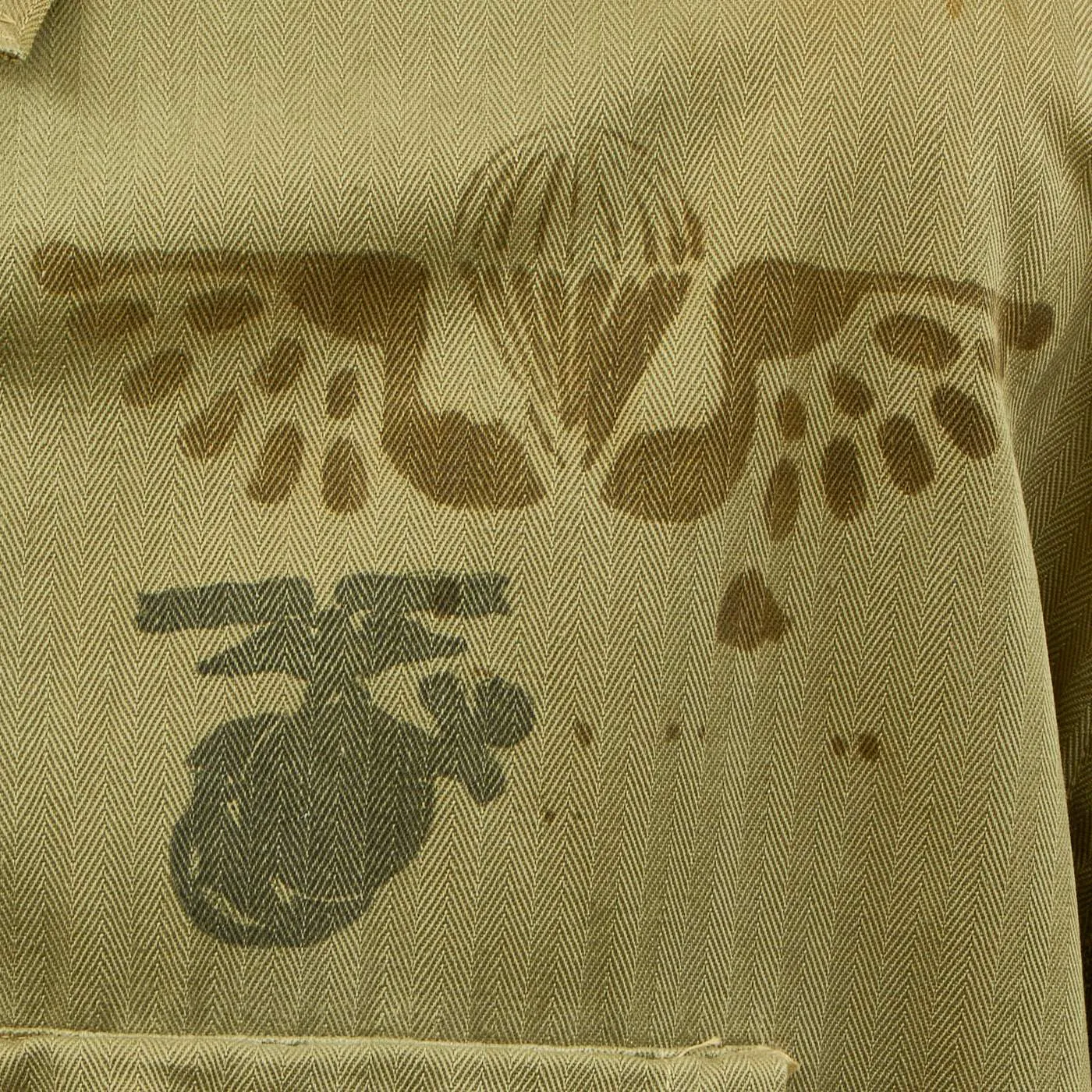 Original U.S. WWII USMC Paramarine Type 1 Jump Smock Paratrooper Jacket with Stencil - As Seen In Book