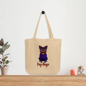 Oyster Eco Tote Bag Ink Pug Hugs