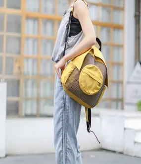 Patchwork Casual Simple Women Travel Backpack Shoulder Bag