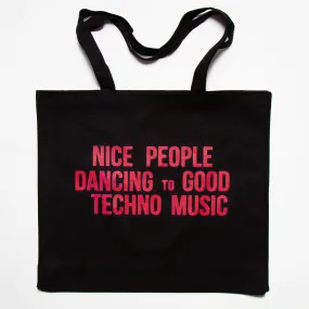 Peoples Techno - Gusset Tote Bag - Black