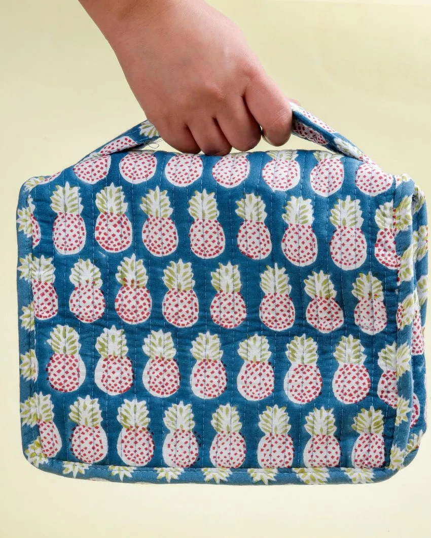 Pineapple Charm Block Printed Jewellery & Travel Organizer