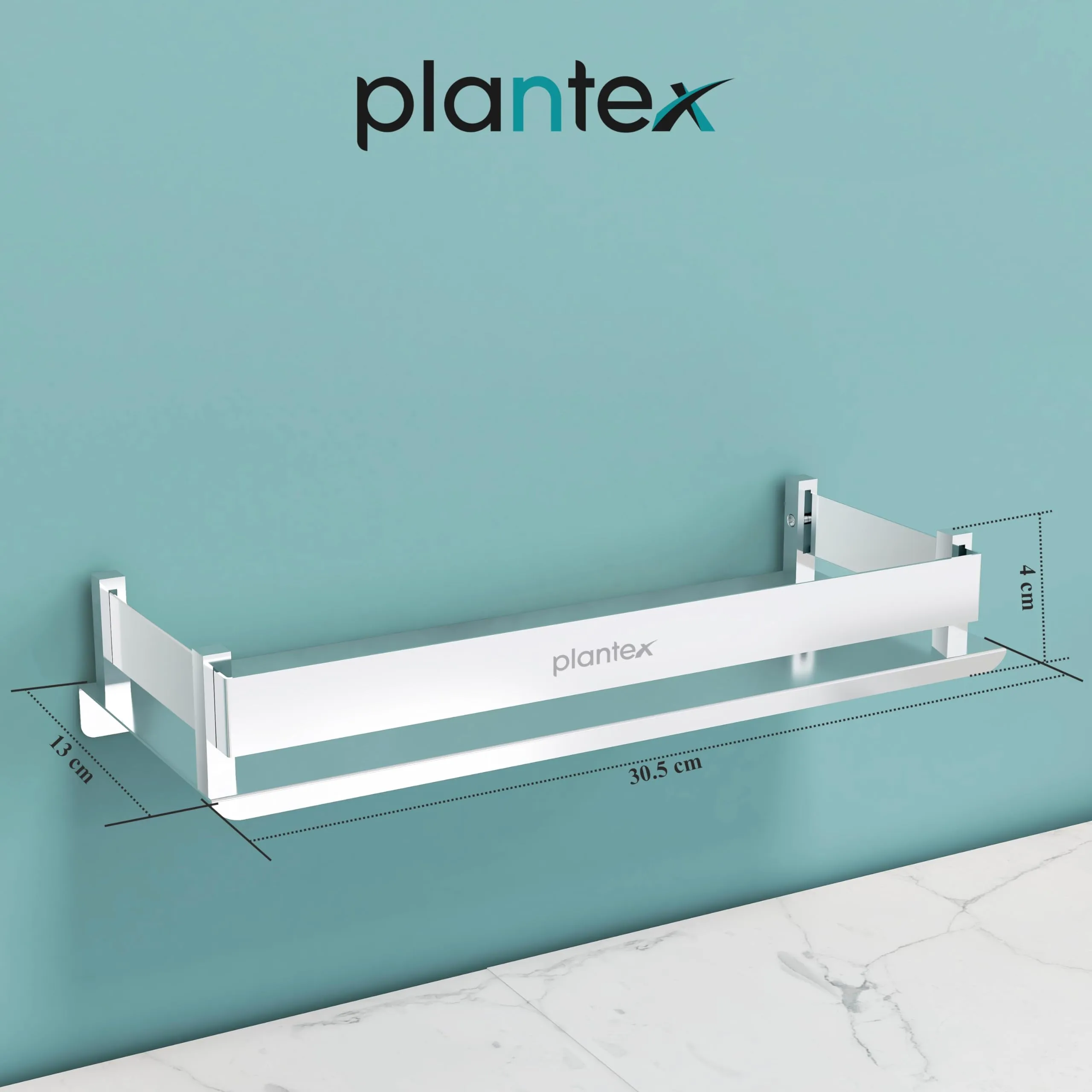 Plantex Stainless Steel Bathroom Organizer/Shelf for Bathroom/Kitchen/Wall - Chrome (12x5 Inch)