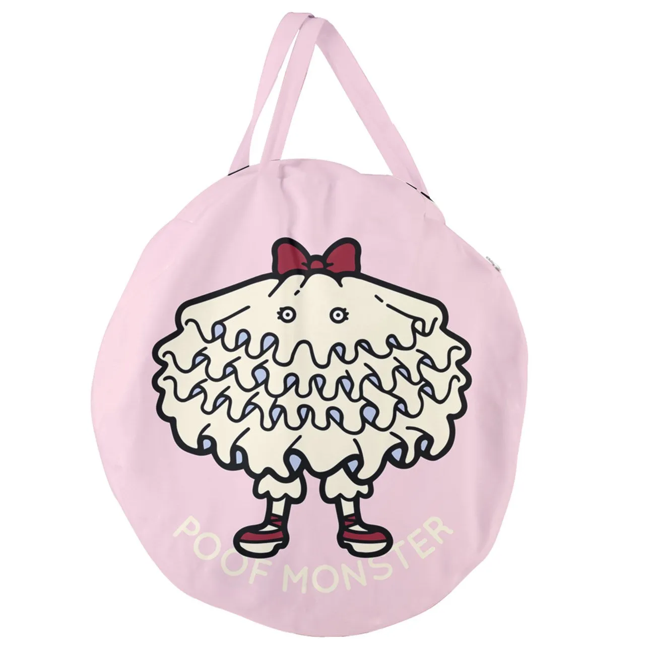 Poof Monster Giant Round Zipper Tote