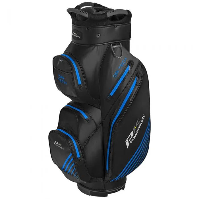 PowaKaddy Dri-Tech Golf Cart Bag - Black/Gun Metal/Blue