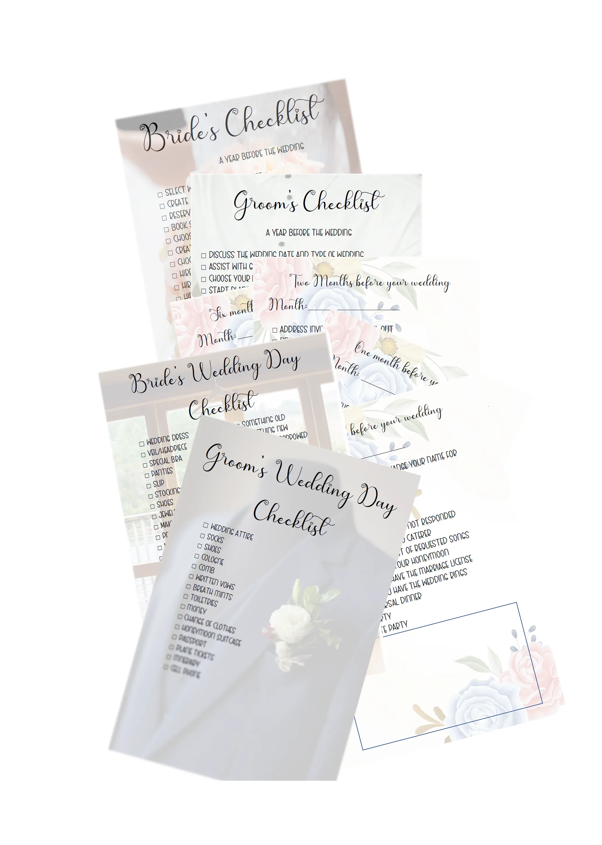 Printable Wedding Planner Organizer with Calendar and Honeymoon Planner