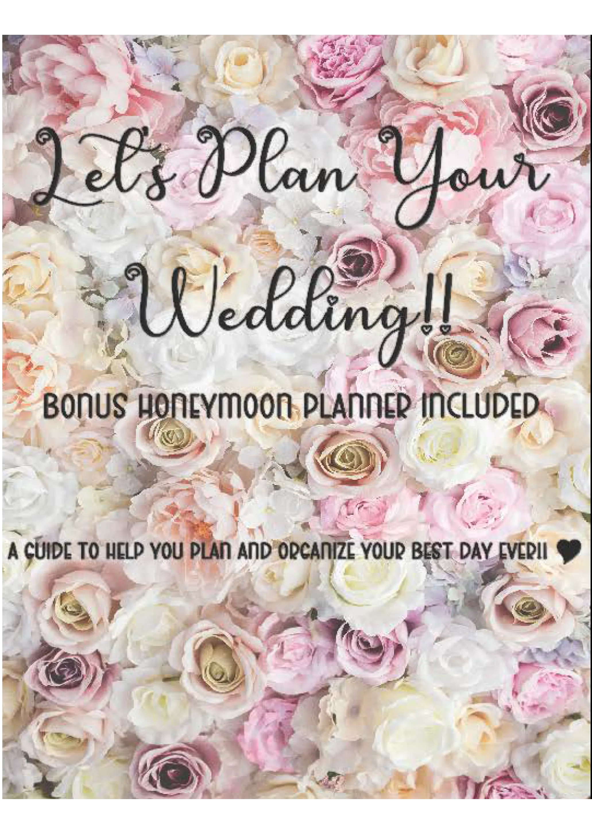 Printable Wedding Planner Organizer with Calendar and Honeymoon Planner