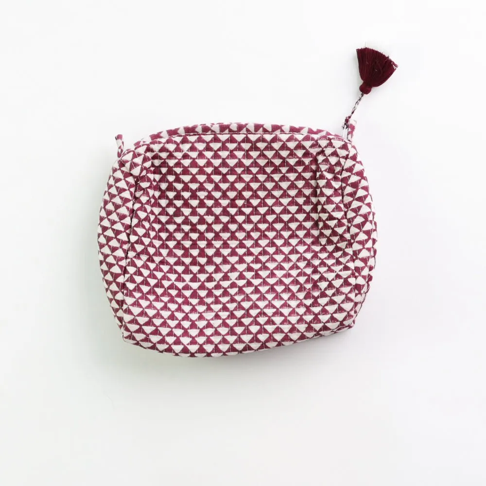 Purple Triangle Cosmetic Bag | Medium